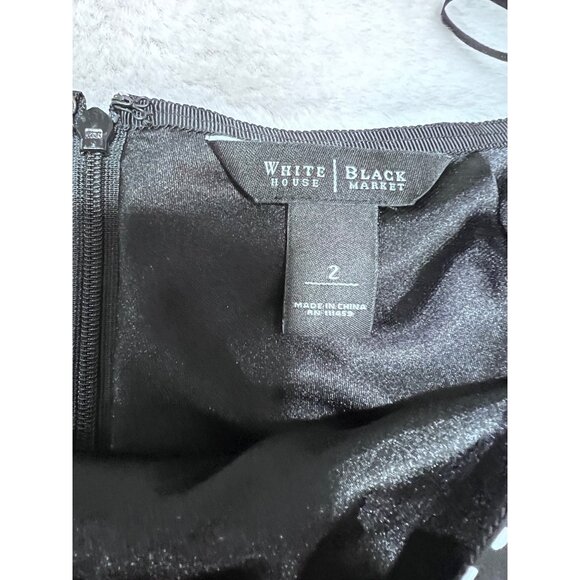 Black & White Polka Dot Ruffle Skirt High-Low Hem Flowy Lightweight Polyester Li - Picture 7 of 7